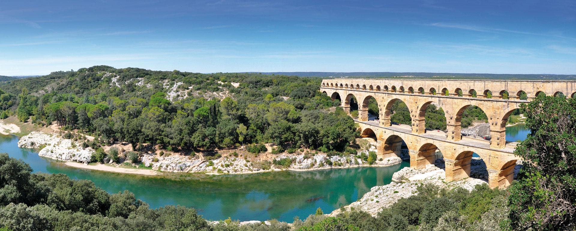 Photo aérienne du pont du gard